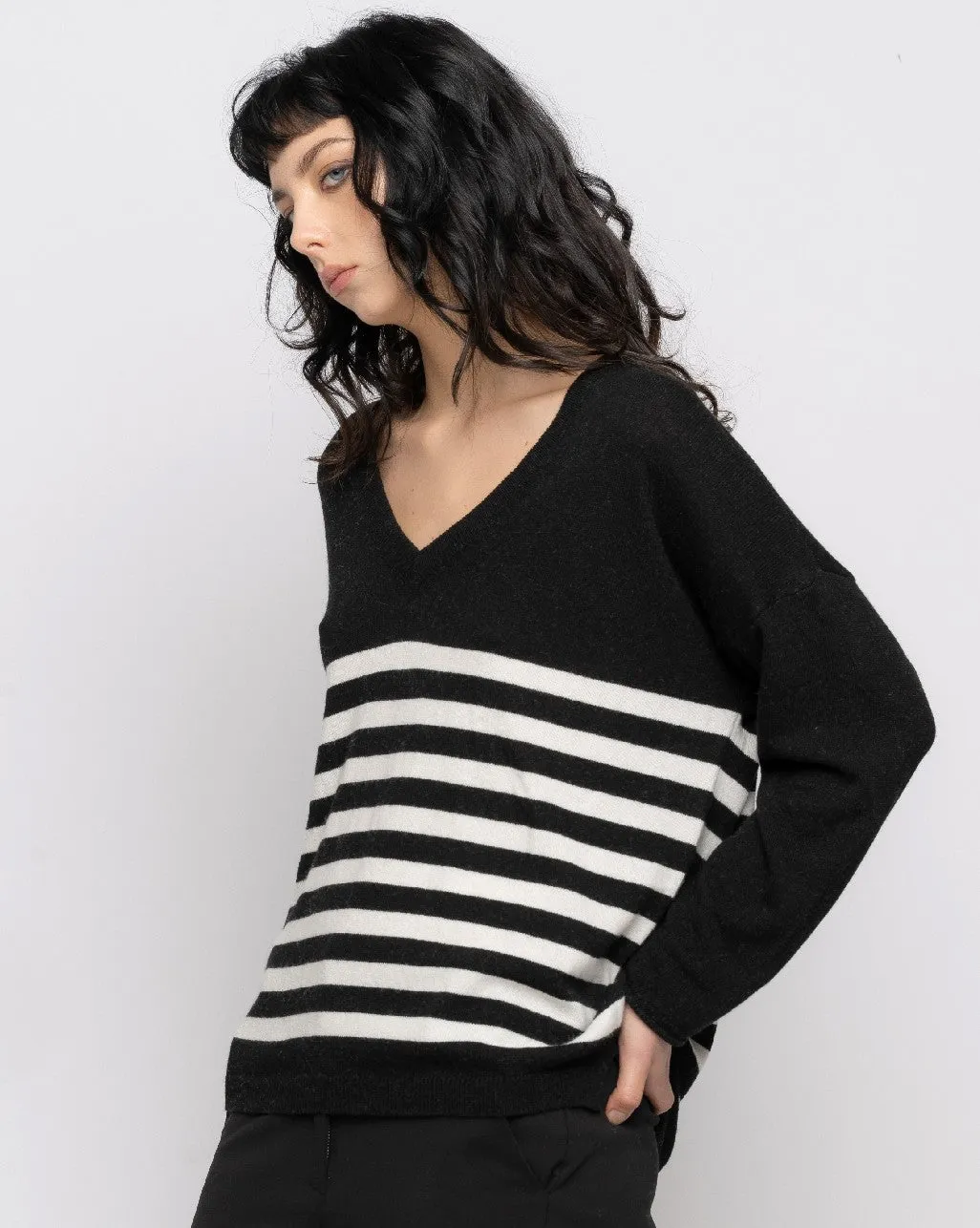 Kashmir Blend Striped Sweater
