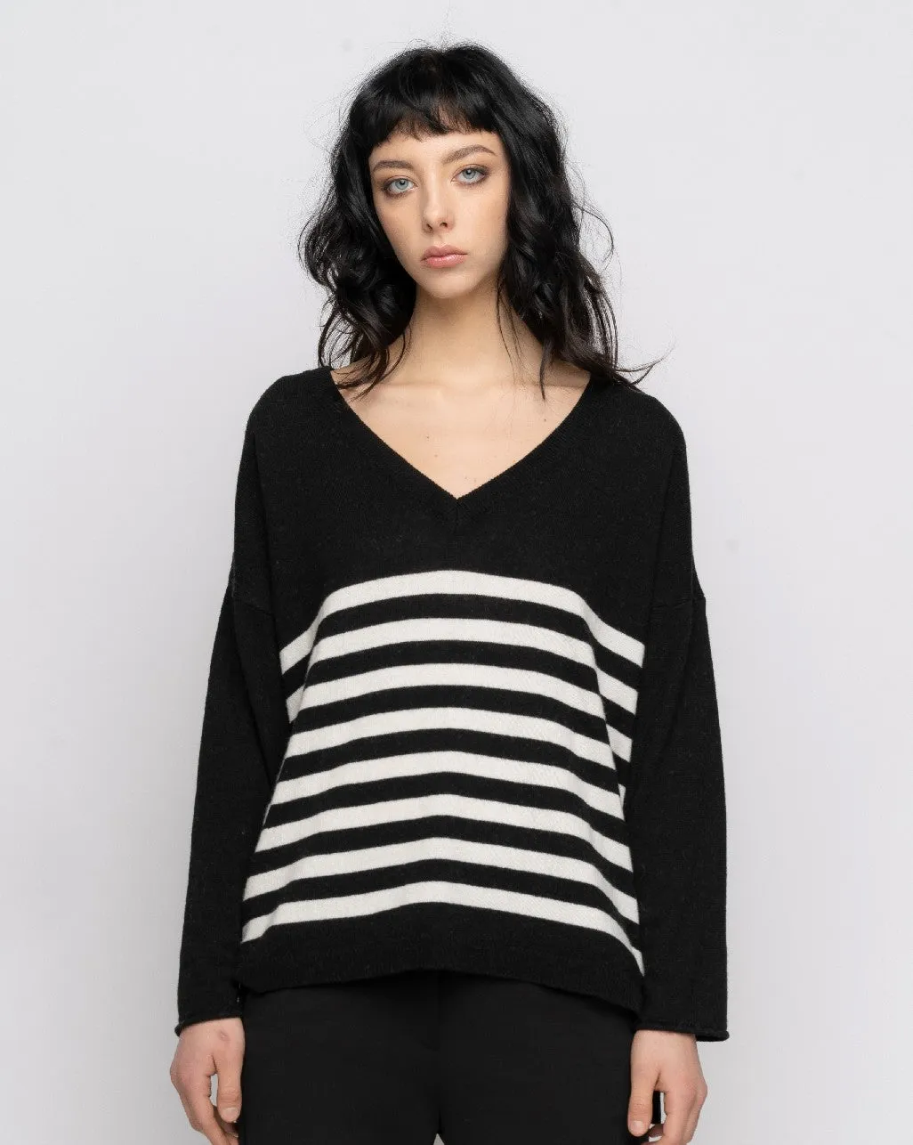 Kashmir Blend Striped Sweater