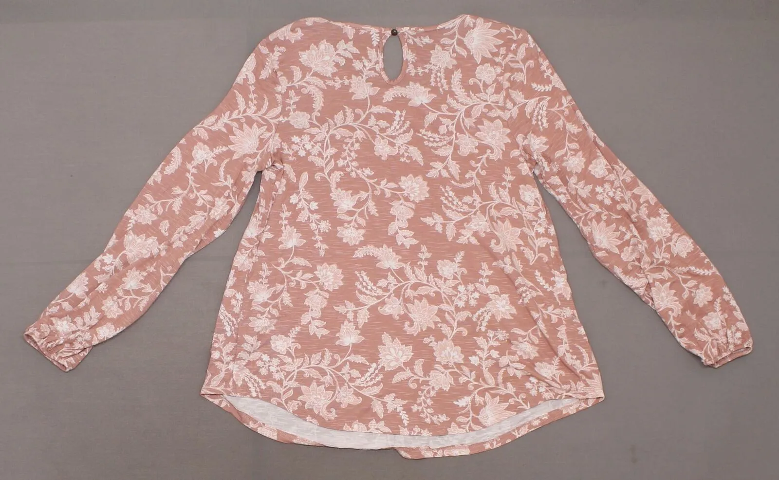 Knox Rose Women's Floral Print Long Sleeve Scoop Neck Blouse