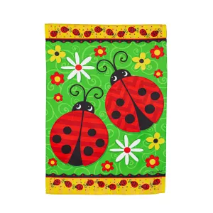 Ladybug Pair Garden Suede Flag,14s10941