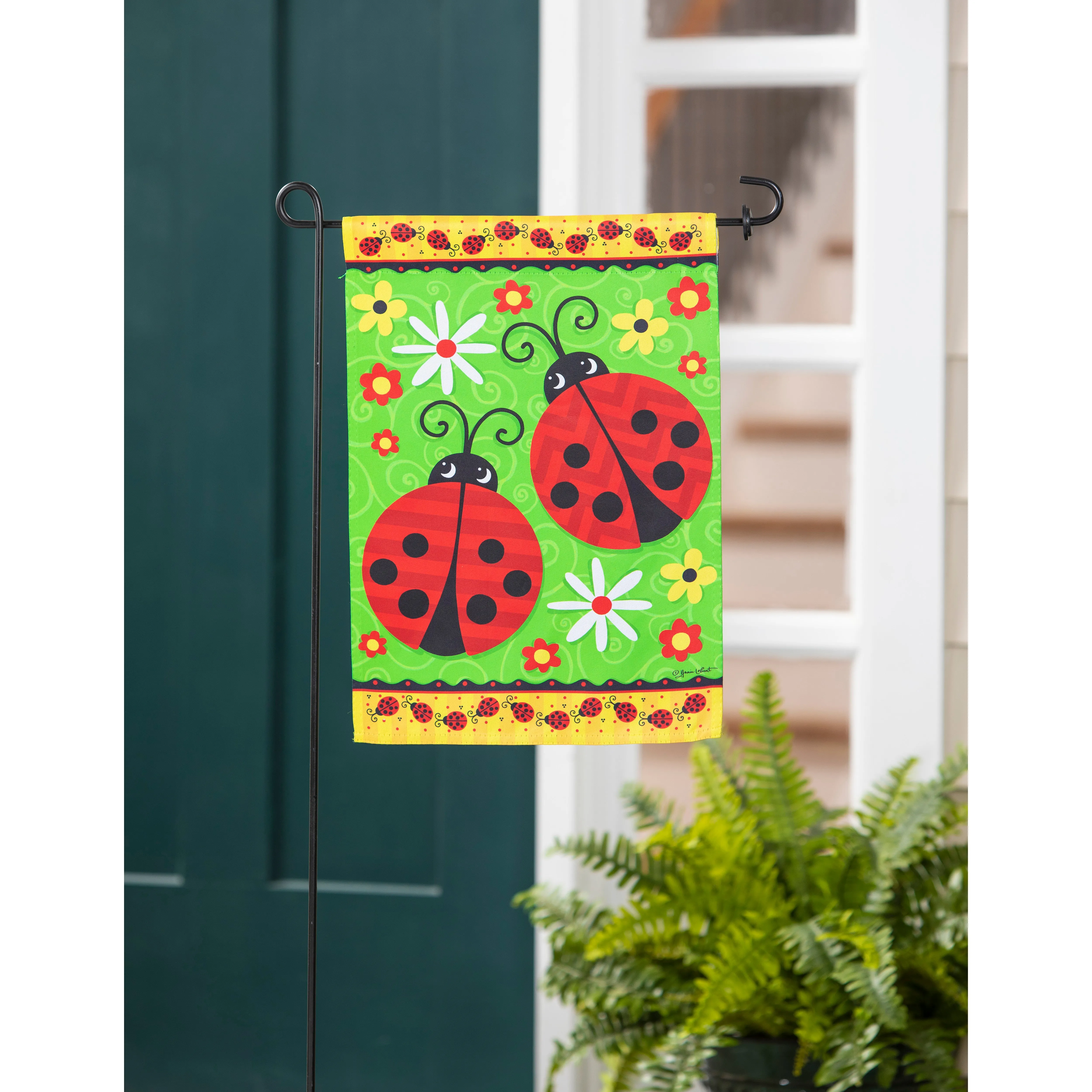 Ladybug Pair Garden Suede Flag,14s10941