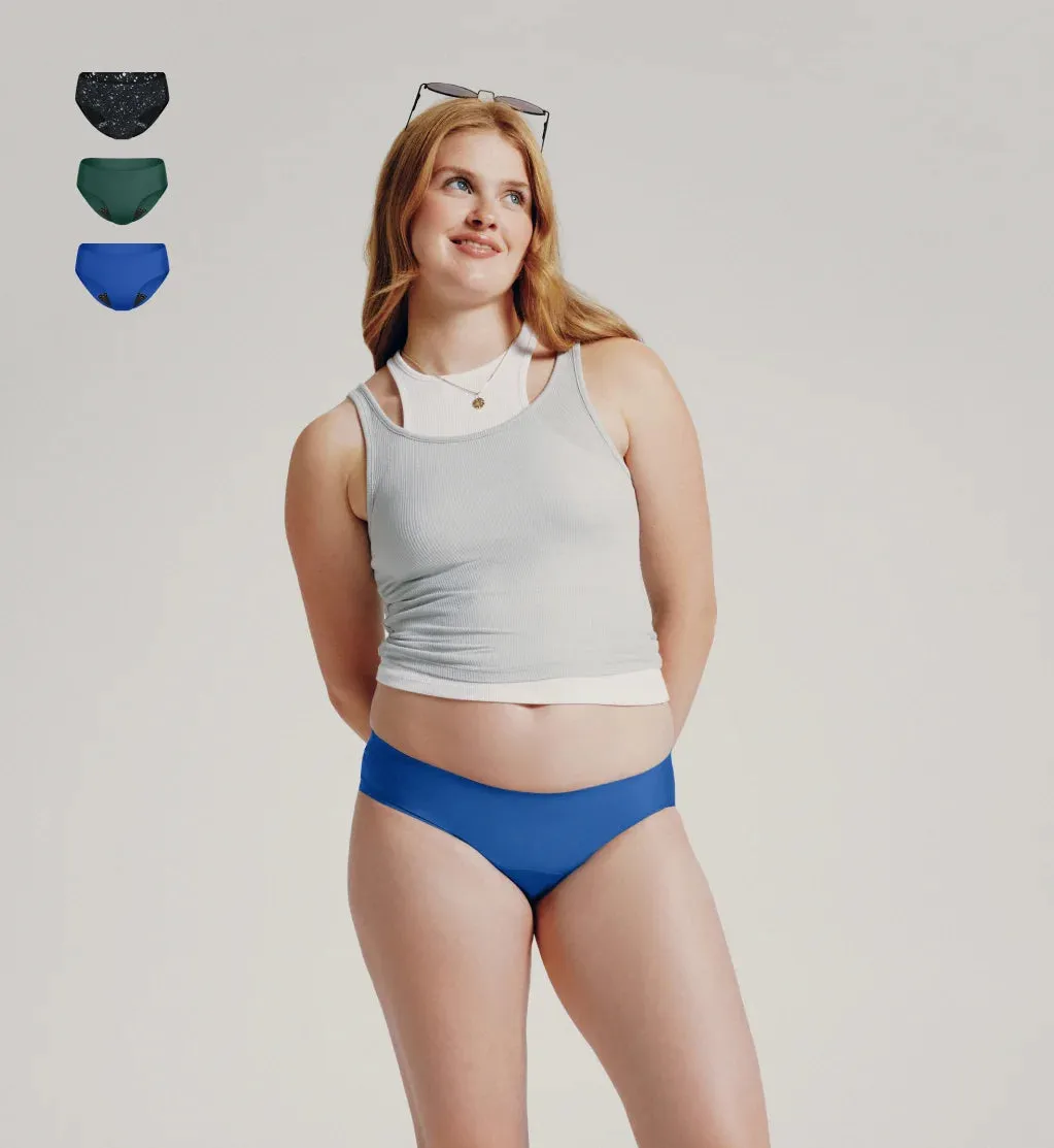 Leakproof UltraThin No-Show Underwear Bikini 3-Pack
