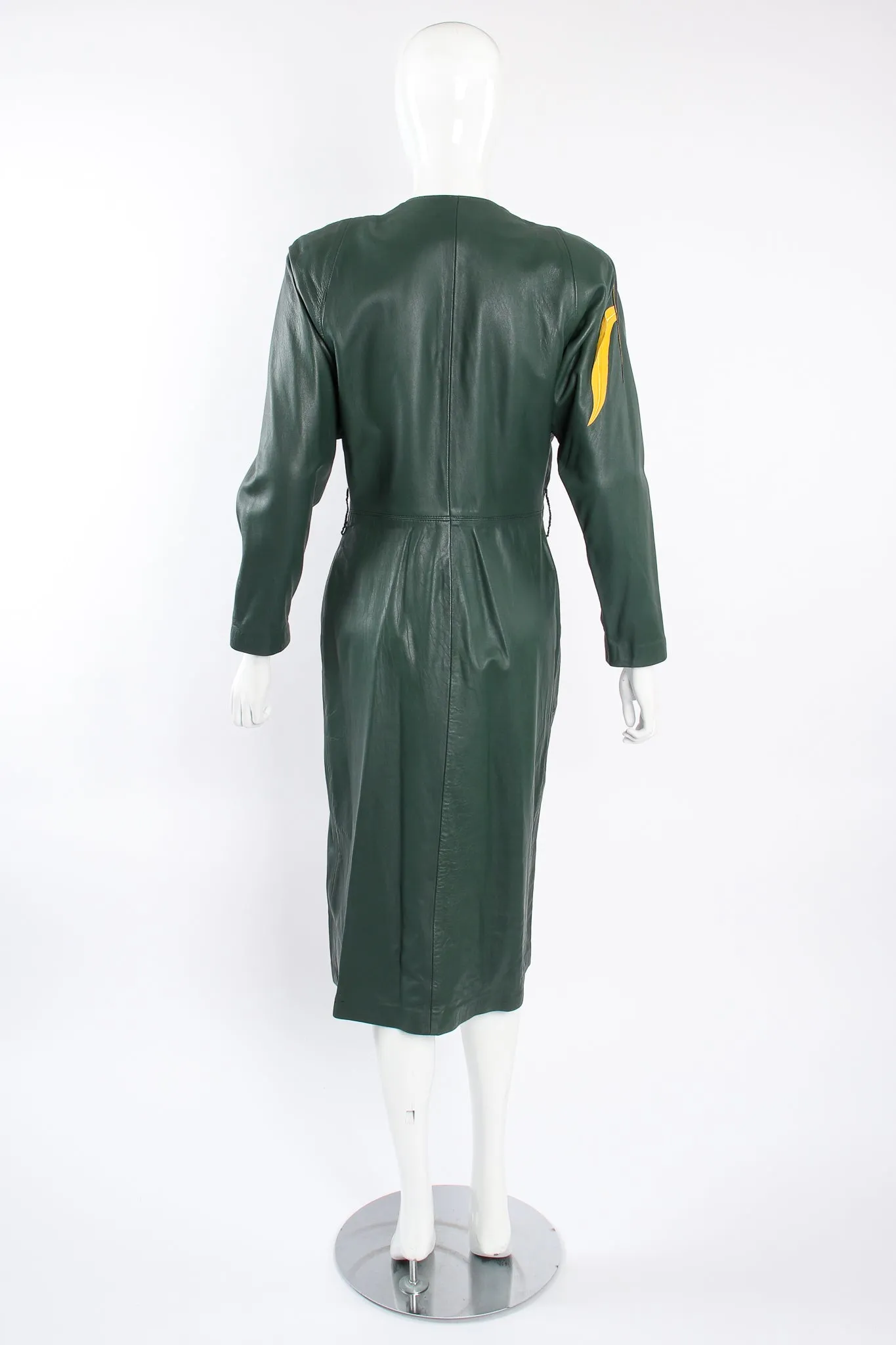 Leather Appliqué Wrap Dress