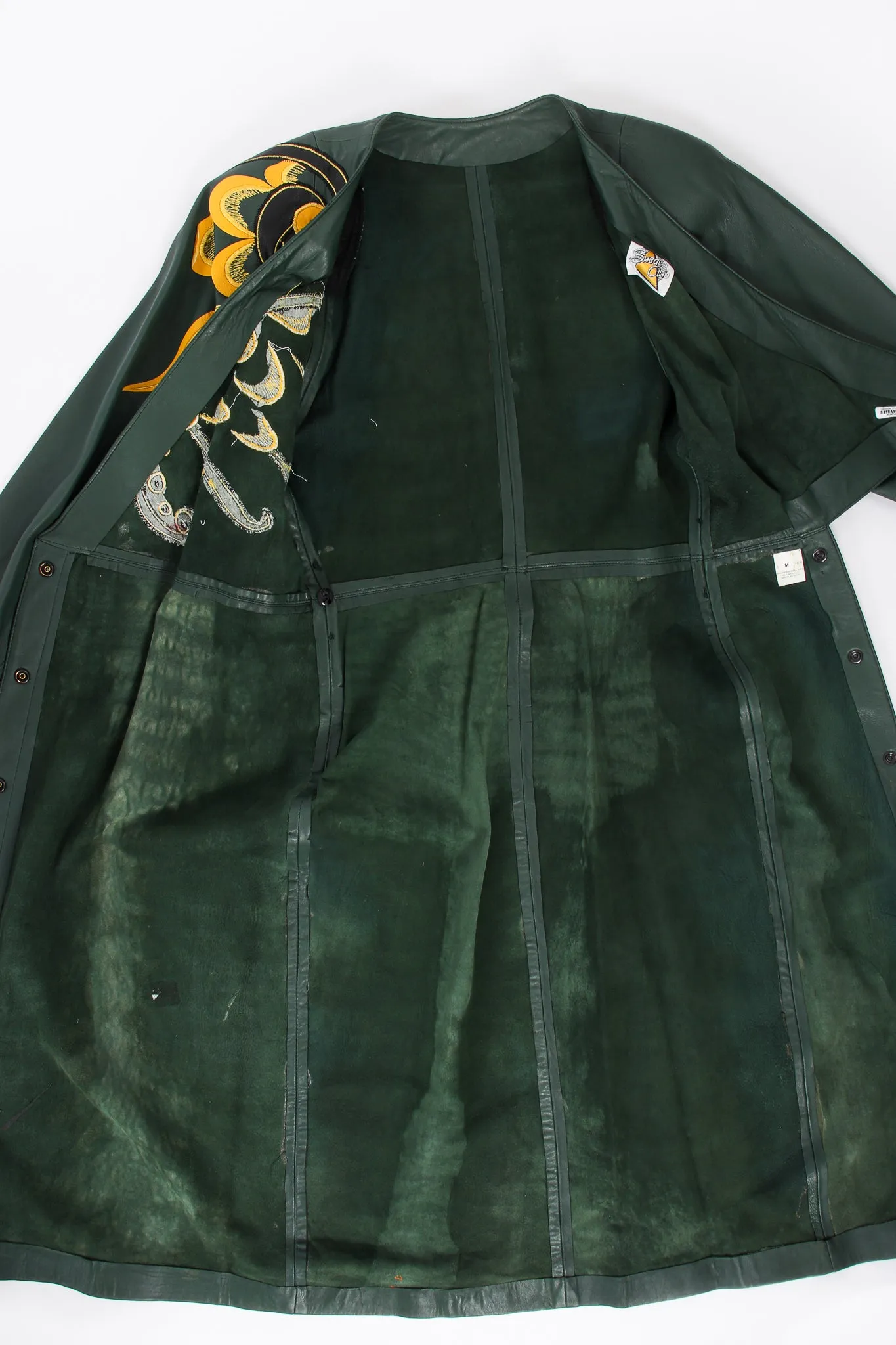 Leather Appliqué Wrap Dress