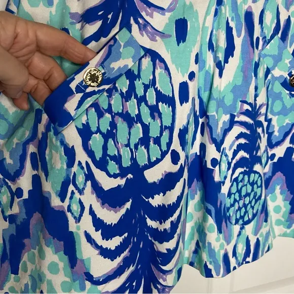 Lilly Pulitzer Madison Skort, Serene Blue Tropical Print, EUC, Size XS