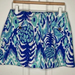 Lilly Pulitzer Madison Skort, Serene Blue Tropical Print, EUC, Size XS