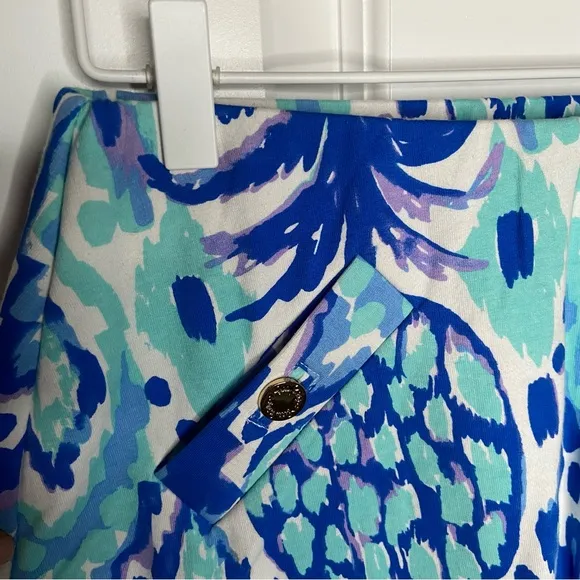 Lilly Pulitzer Madison Skort, Serene Blue Tropical Print, EUC, Size XS