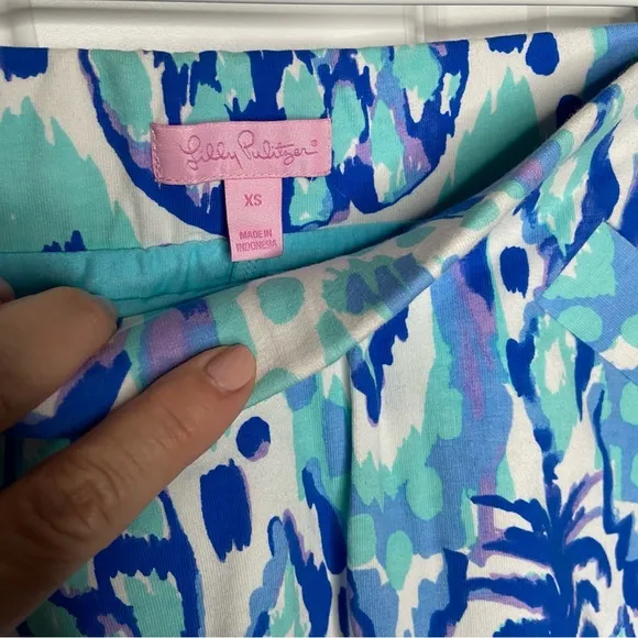 Lilly Pulitzer Madison Skort, Serene Blue Tropical Print, EUC, Size XS