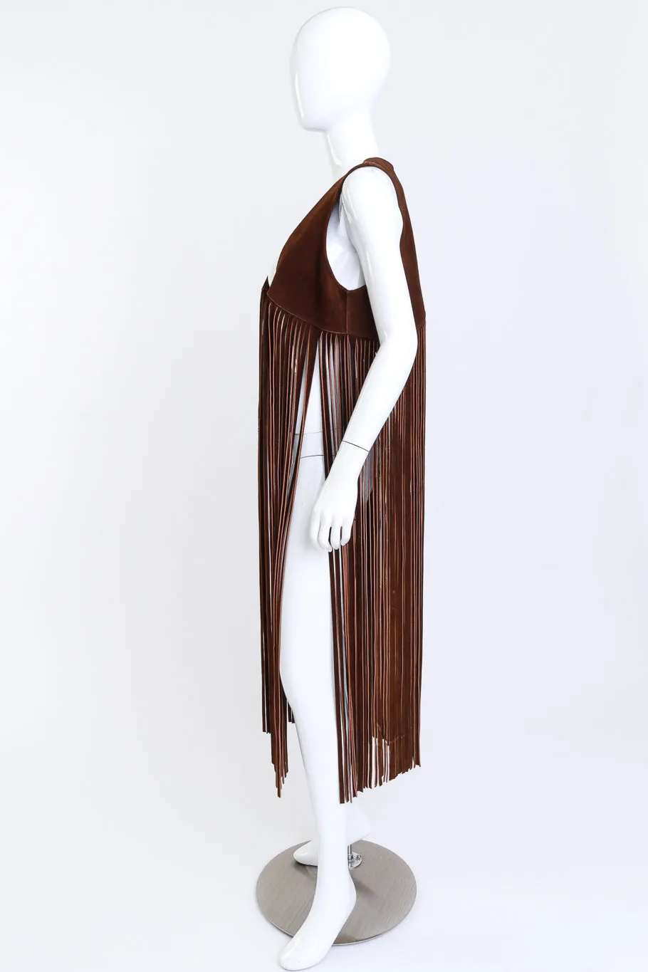 Long Fringe Suede Vest