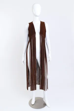 Long Fringe Suede Vest