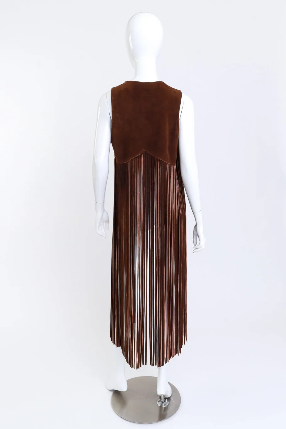 Long Fringe Suede Vest