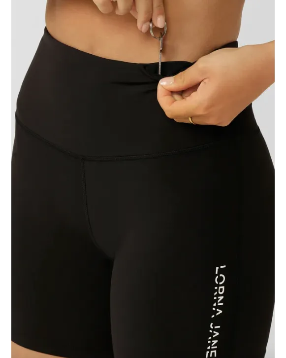 Lorna Jane Lotus No Chafe 12cm Bike Shorts - Black
