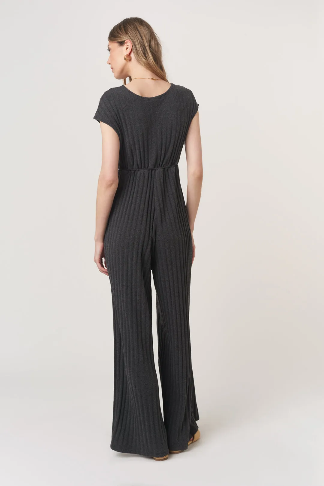 Lowa Tie Front Rib Jumpsuit