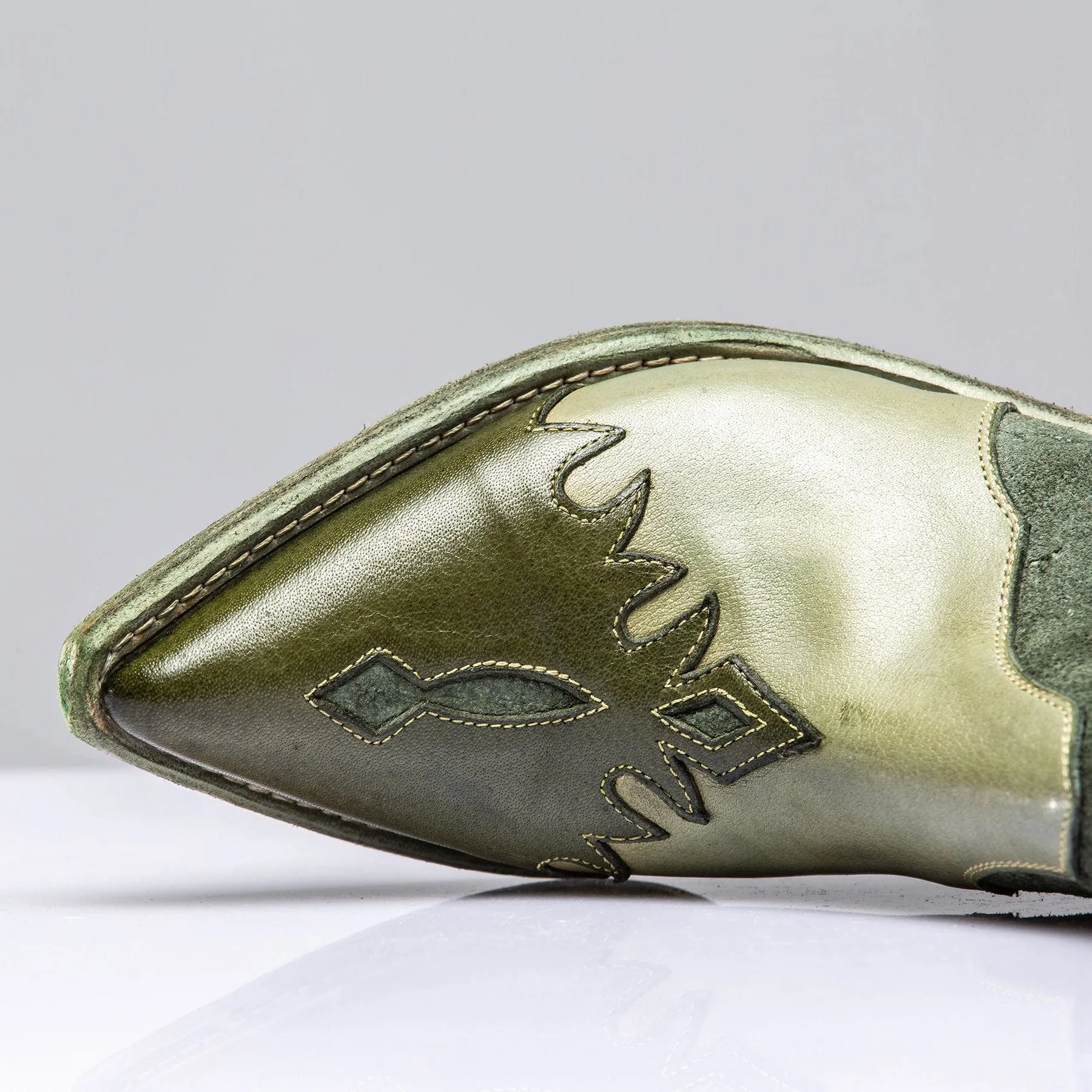 Luz Leather & Suede Boots In Green