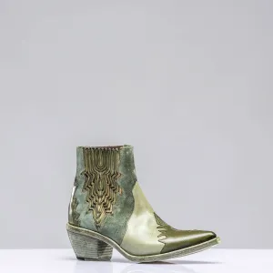 Luz Leather & Suede Boots In Green