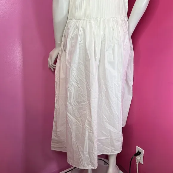 Madewell Drop-Waist Tank Midi Dress lighthouse white size XL