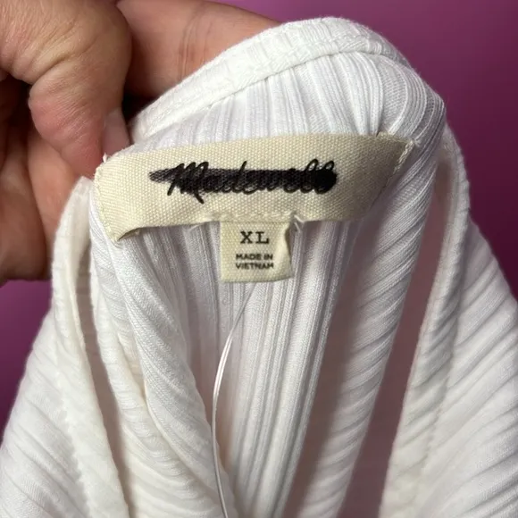 Madewell Drop-Waist Tank Midi Dress lighthouse white size XL