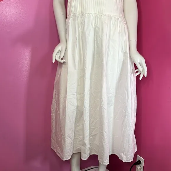 Madewell Drop-Waist Tank Midi Dress lighthouse white size XL