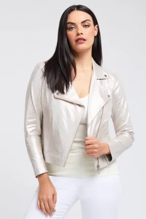Mariel Moto Jacket - Foiled Suede: FINAL SALE
