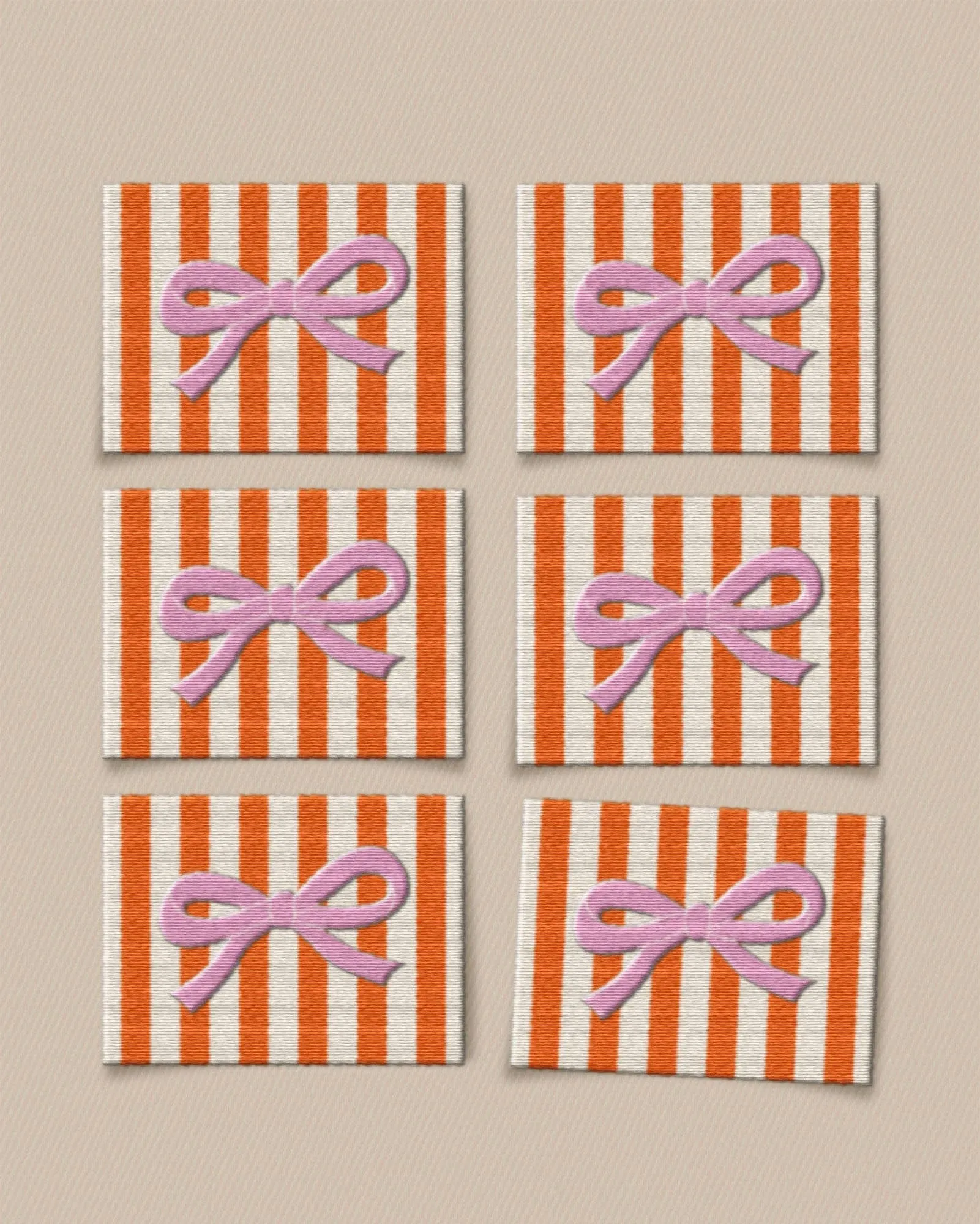Matchy Matchy : Pink Bow Large Garment Labels - Set of 6