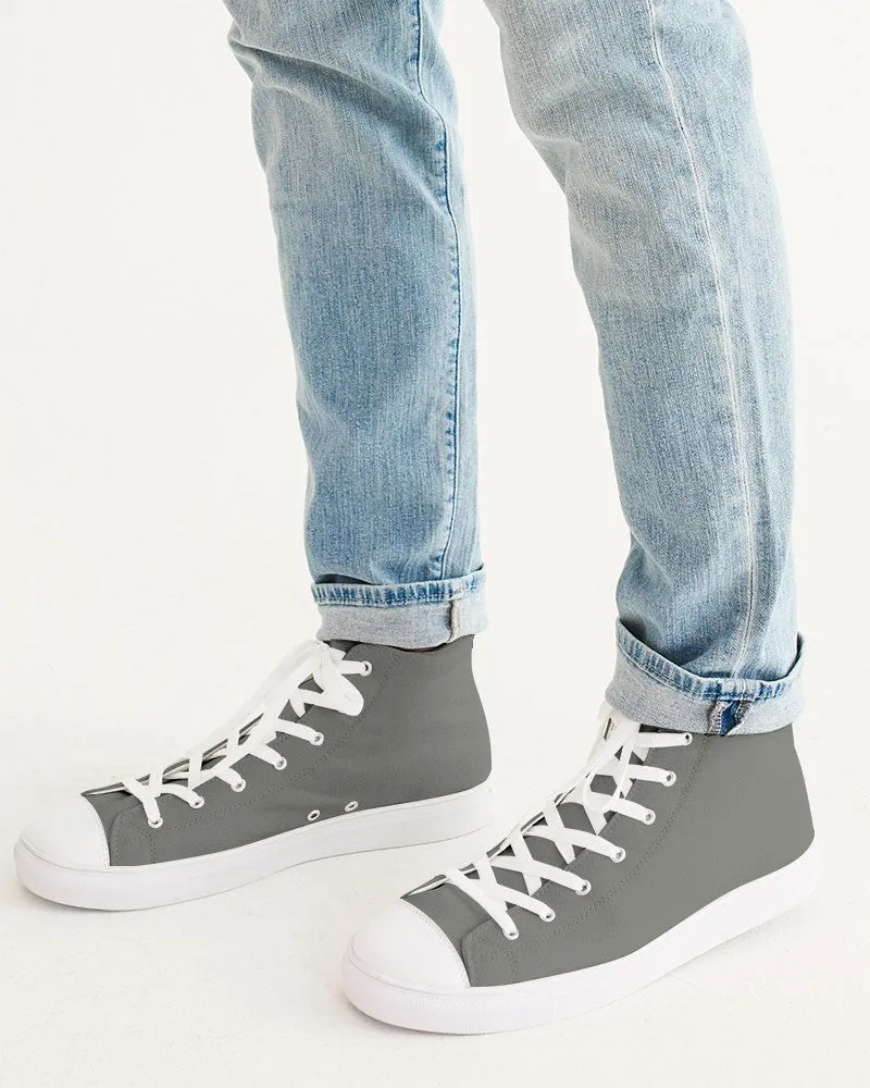 Medium Dark Yellow Gray Men's High-top Canvas Sneakers | Men's | Medium Dark Pale Yellow Gray | C0M0Y10K60