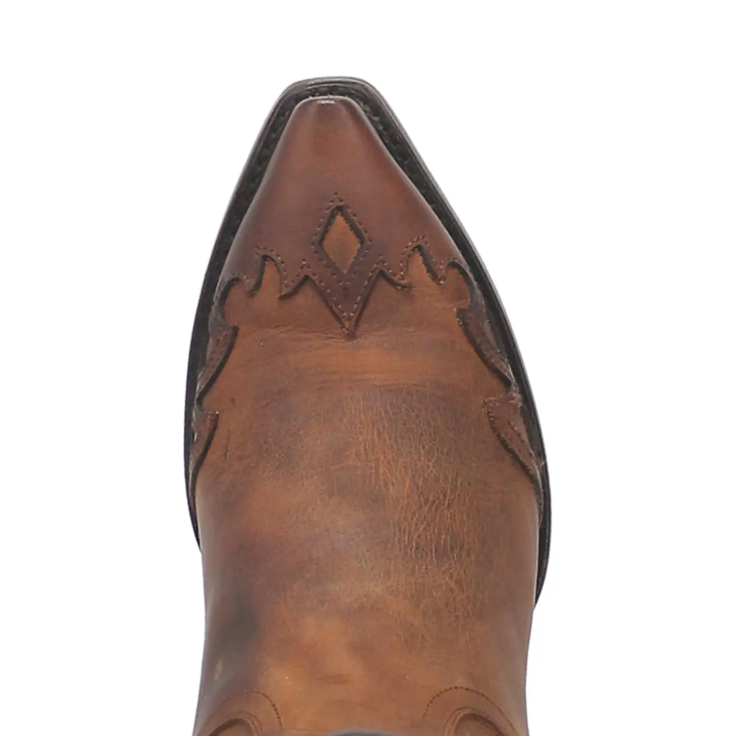 Men's Dan Post Tan Denton Western Snip Toe Boots with Brown Overlay