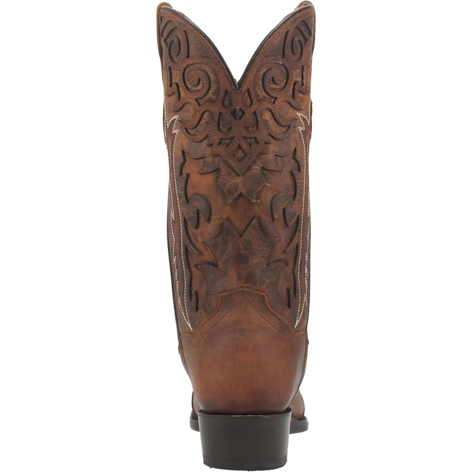 Men's Dan Post Tan Denton Western Snip Toe Boots with Brown Overlay