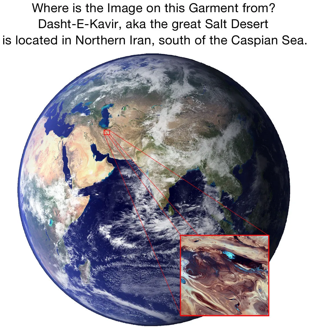 Mens Short Sleeve-Colorful Exercise Clothing-Satellite Image of Earth T-shirt-Dasht-e Kavir