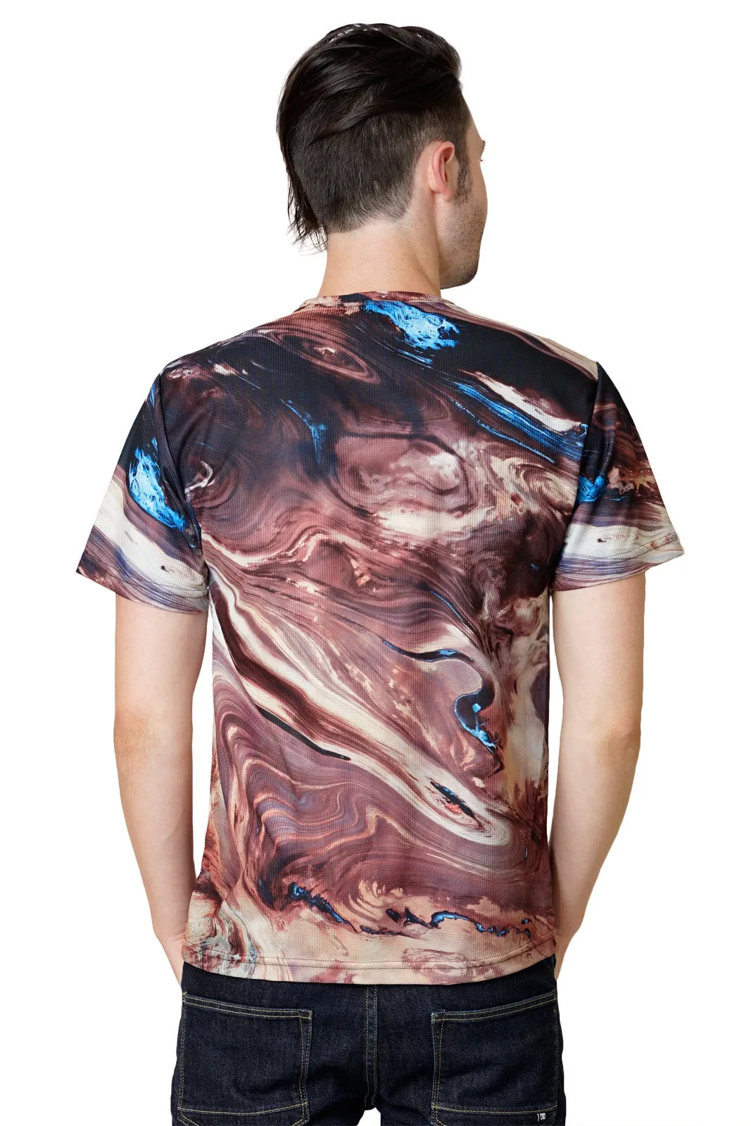 Mens Short Sleeve-Colorful Exercise Clothing-Satellite Image of Earth T-shirt-Dasht-e Kavir