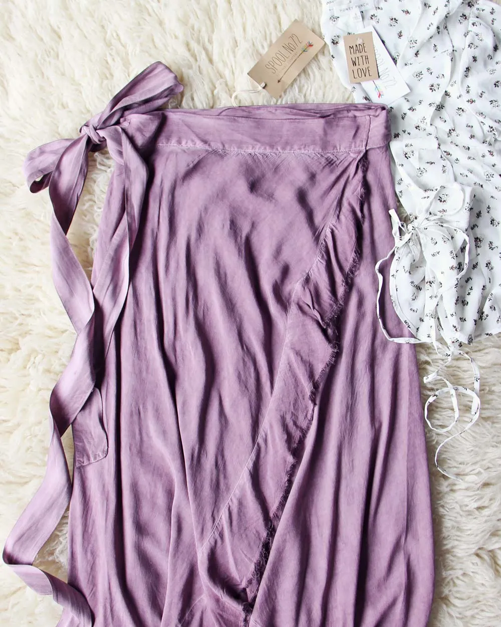 Mineral Wrap Maxi Skirt in Mauve
