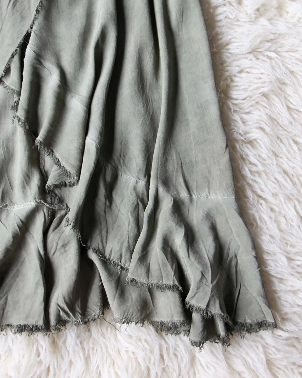 Mineral Wrap Maxi Skirt in Sage