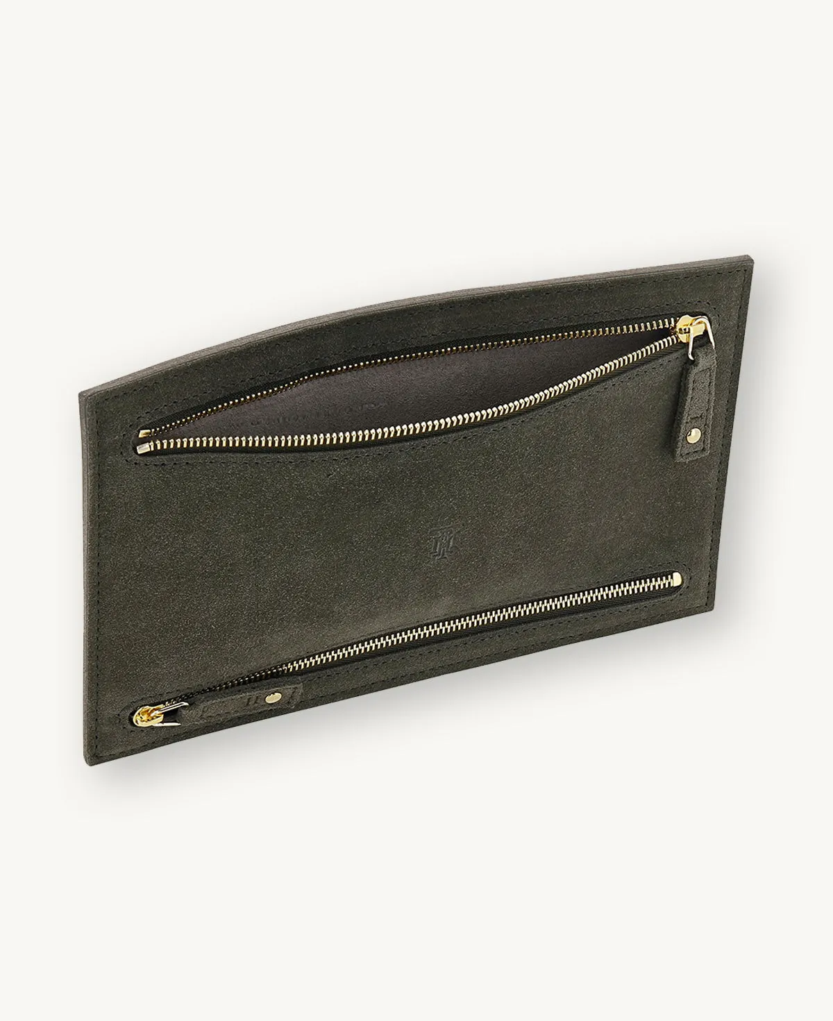 MONTROI/ SUEDE CURRENCY WALLET DARK GREY