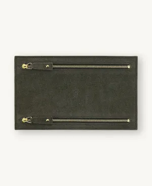 MONTROI/ SUEDE CURRENCY WALLET DARK GREY