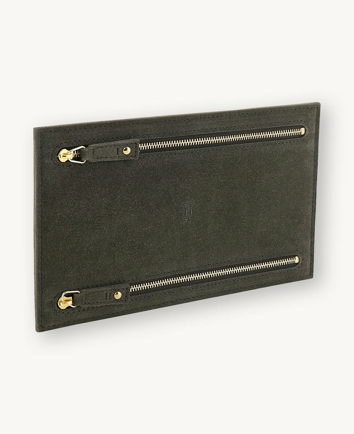 MONTROI/ SUEDE CURRENCY WALLET DARK GREY