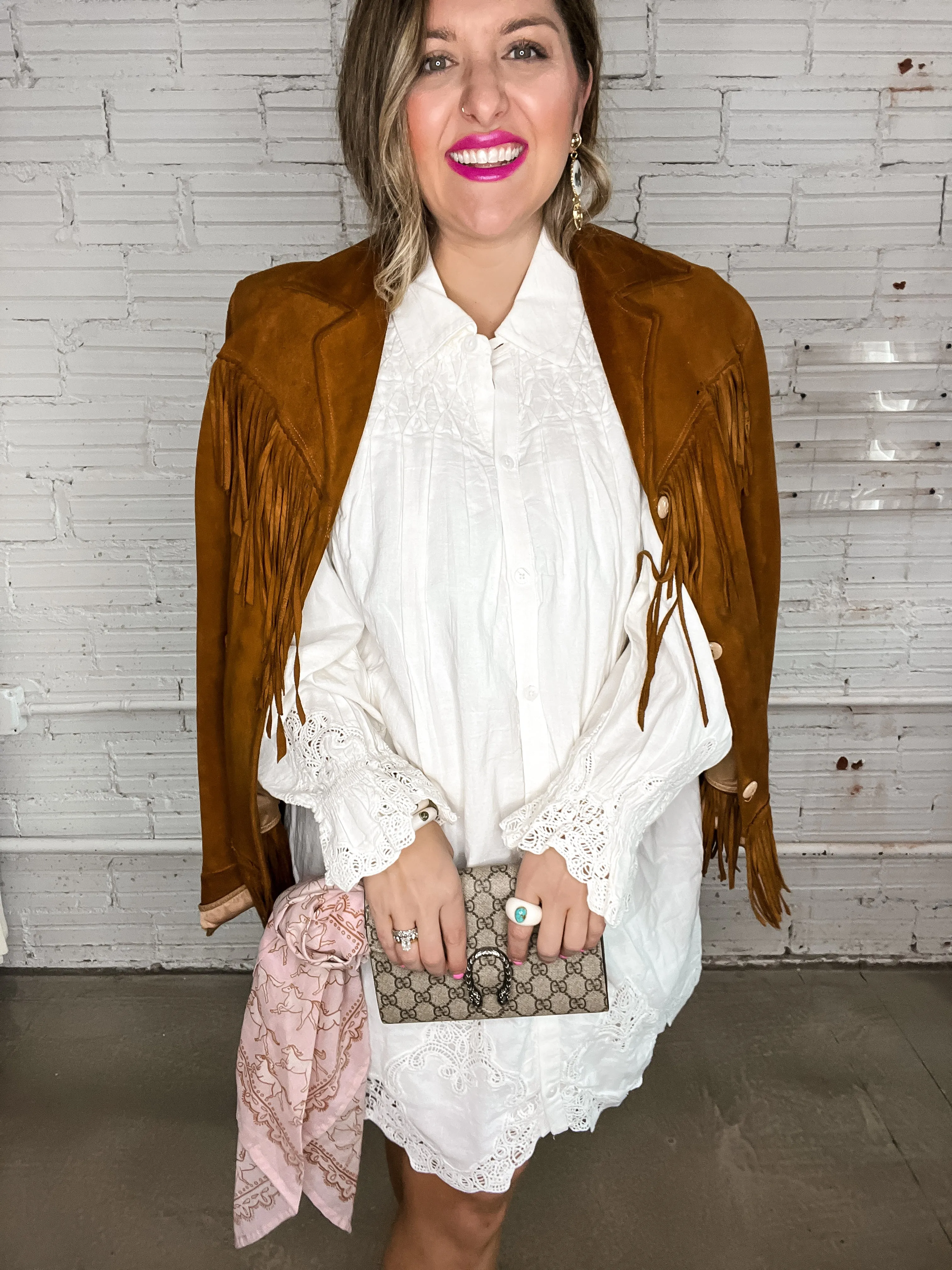 {Mumu} Leona Mini Dress - White Lace Embroidery