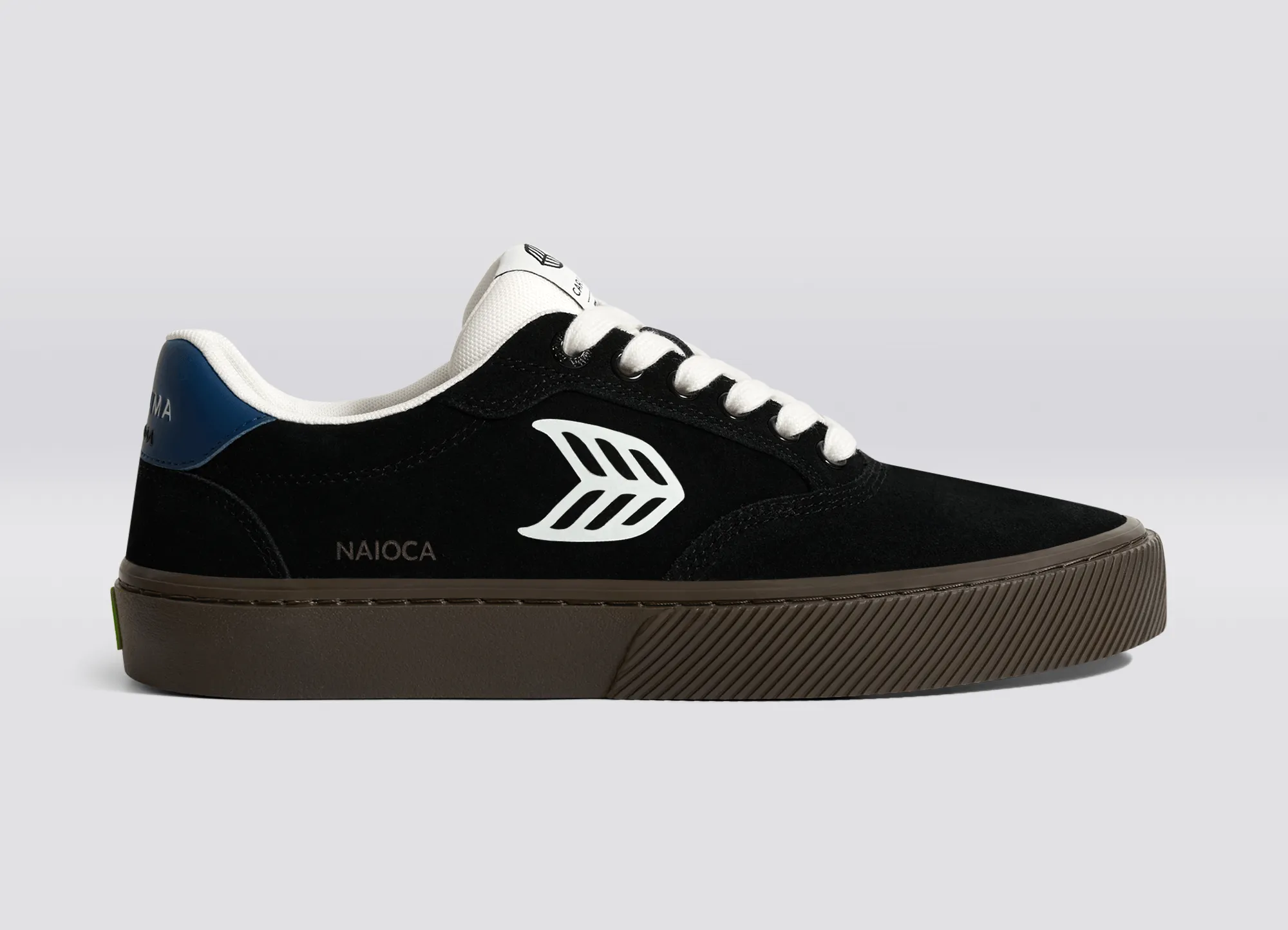 NAIOCA Black Suede Off-White Logo Shadow Blue Sneaker Men