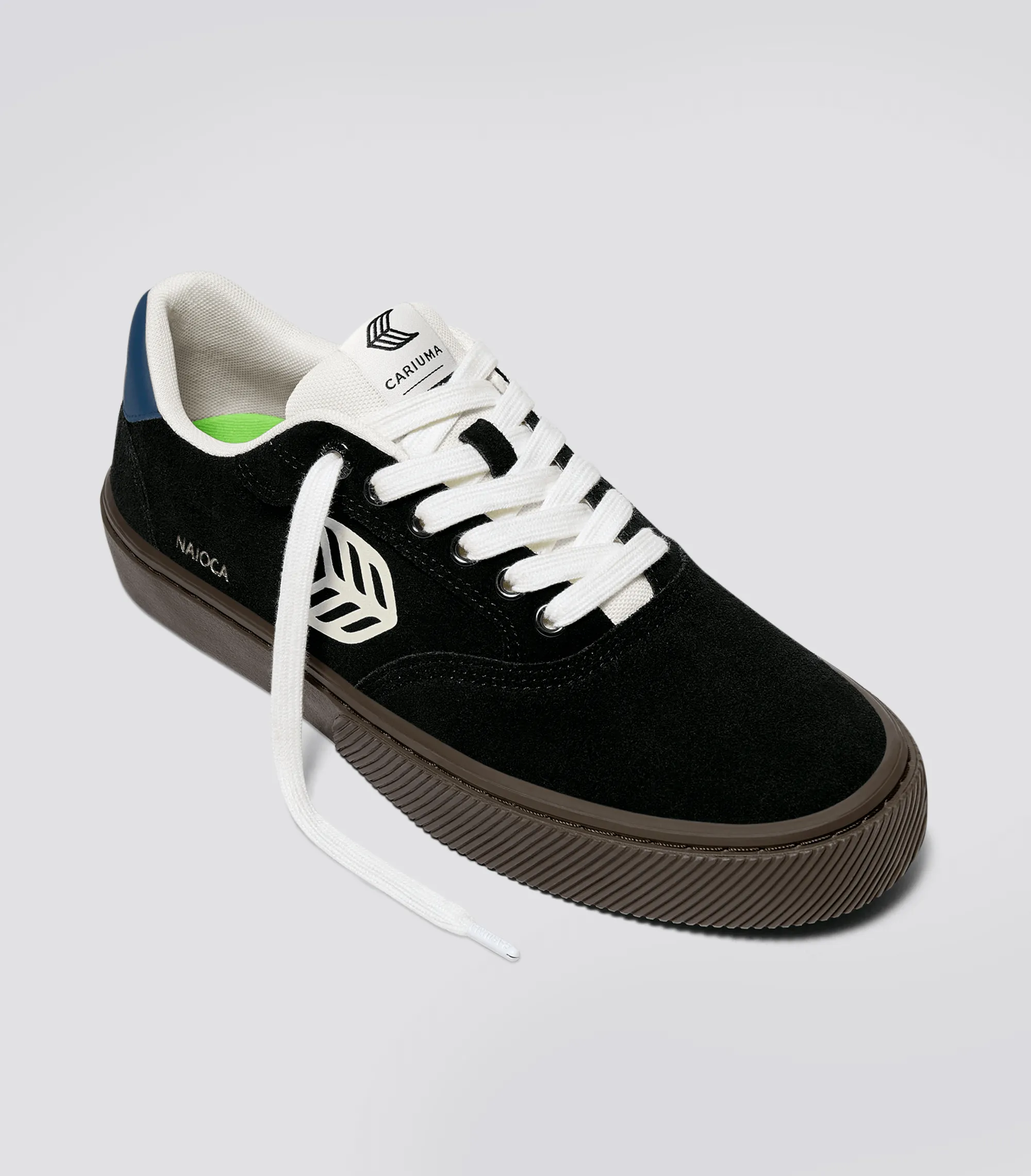 NAIOCA Black Suede Off-White Logo Shadow Blue Sneaker Men