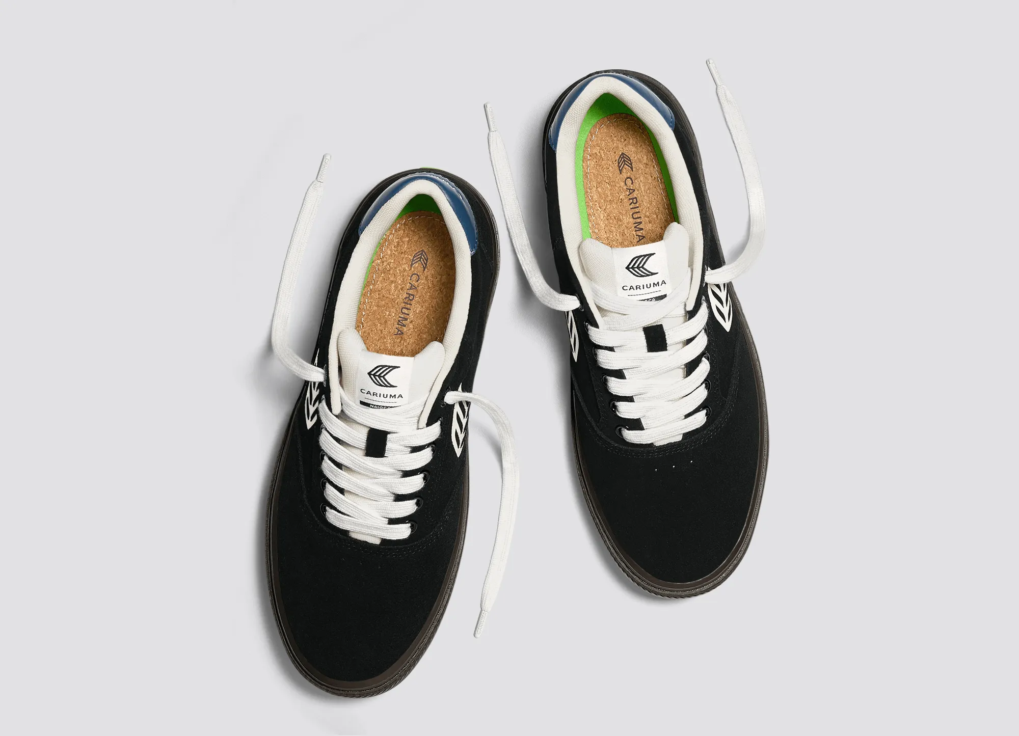 NAIOCA Black Suede Off-White Logo Shadow Blue Sneaker Men