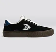 NAIOCA Black Suede Off-White Logo Shadow Blue Sneaker Men