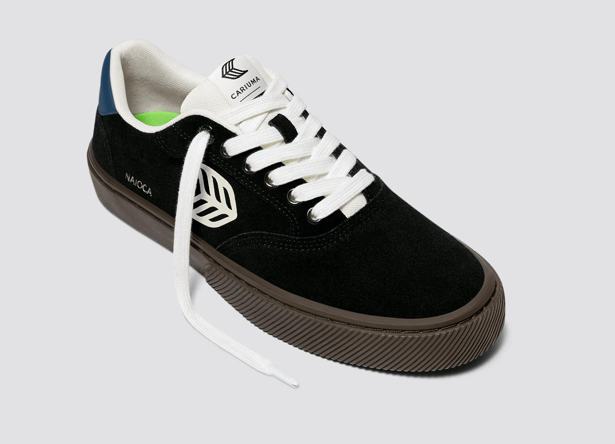 NAIOCA Black Suede Off-White Logo Shadow Blue Sneaker Men