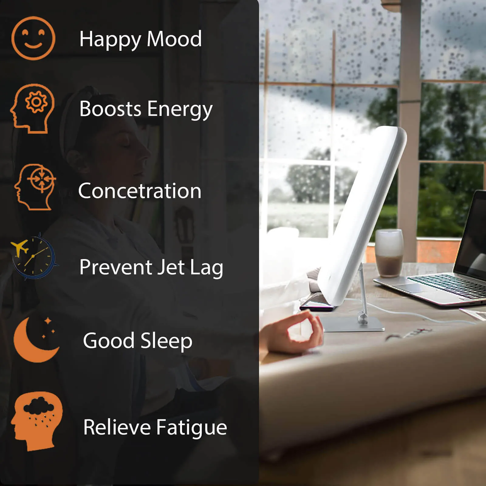 NEW Light Therapy Lamp DSPS With Timer, Sunset & Sunrise Simulation, Natural Sunlight Sad Lamp Box