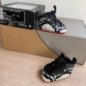 Nike Lil Posite 1 Snakeskin Red/Black Baby Sneakers- SZ 1