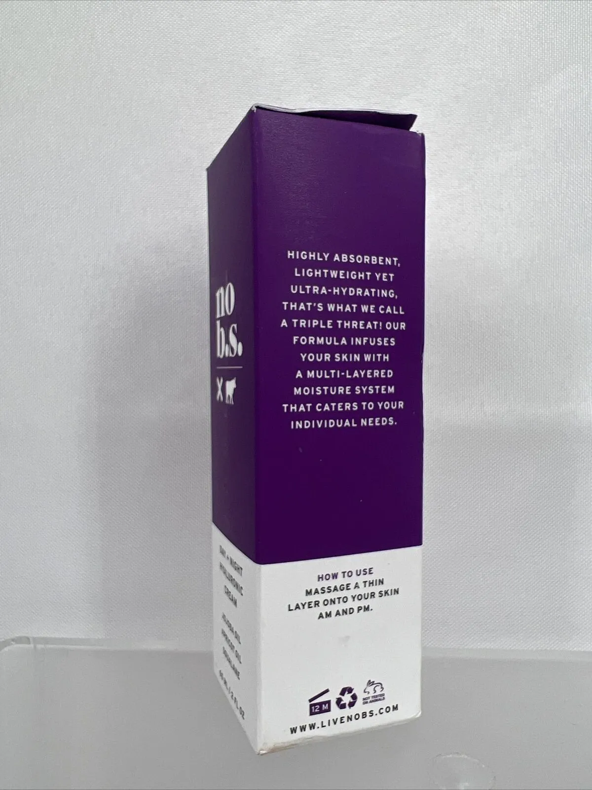 No B.S. Day   Night Hyaluronic Acid Creme Facial Lightweight Moisturizer 2 Oz