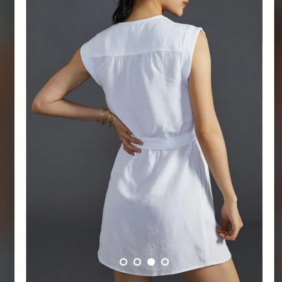 NWT Anthropologie - Cloth &amp; Stone - Button-Front Mini Dress in White