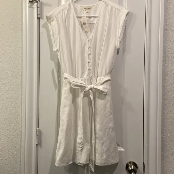 NWT Anthropologie - Cloth &amp; Stone - Button-Front Mini Dress in White