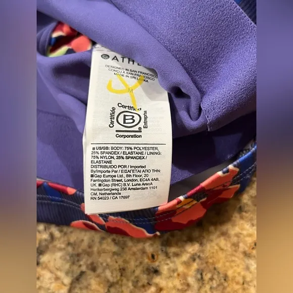 NWT Athleta Conscious Crop Printed Sports Bra D-DD  Cups