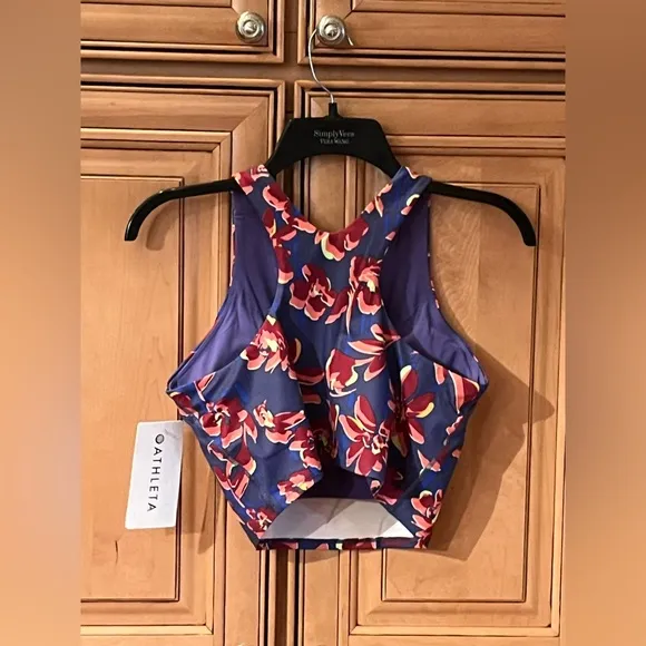NWT Athleta Conscious Crop Printed Sports Bra D-DD  Cups