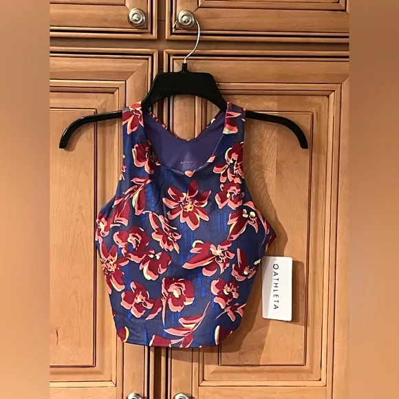 NWT Athleta Conscious Crop Printed Sports Bra D-DD  Cups