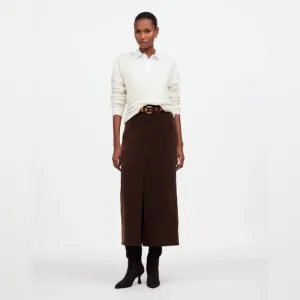NWT Madewell Corduroy Midi Skirt - Chocolate Brown - 25