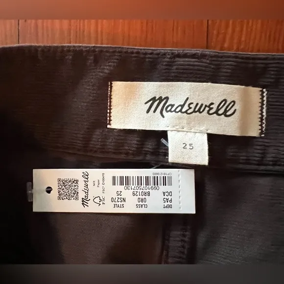 NWT Madewell Corduroy Midi Skirt - Chocolate Brown - 25
